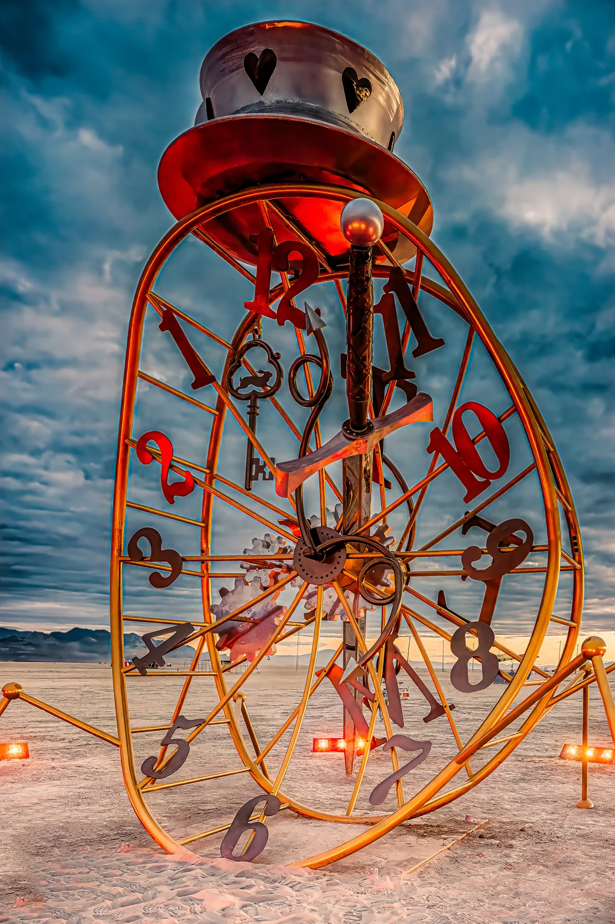 The End of Time installed on the Black Rock Desert, photographed by Geoffrey Silver